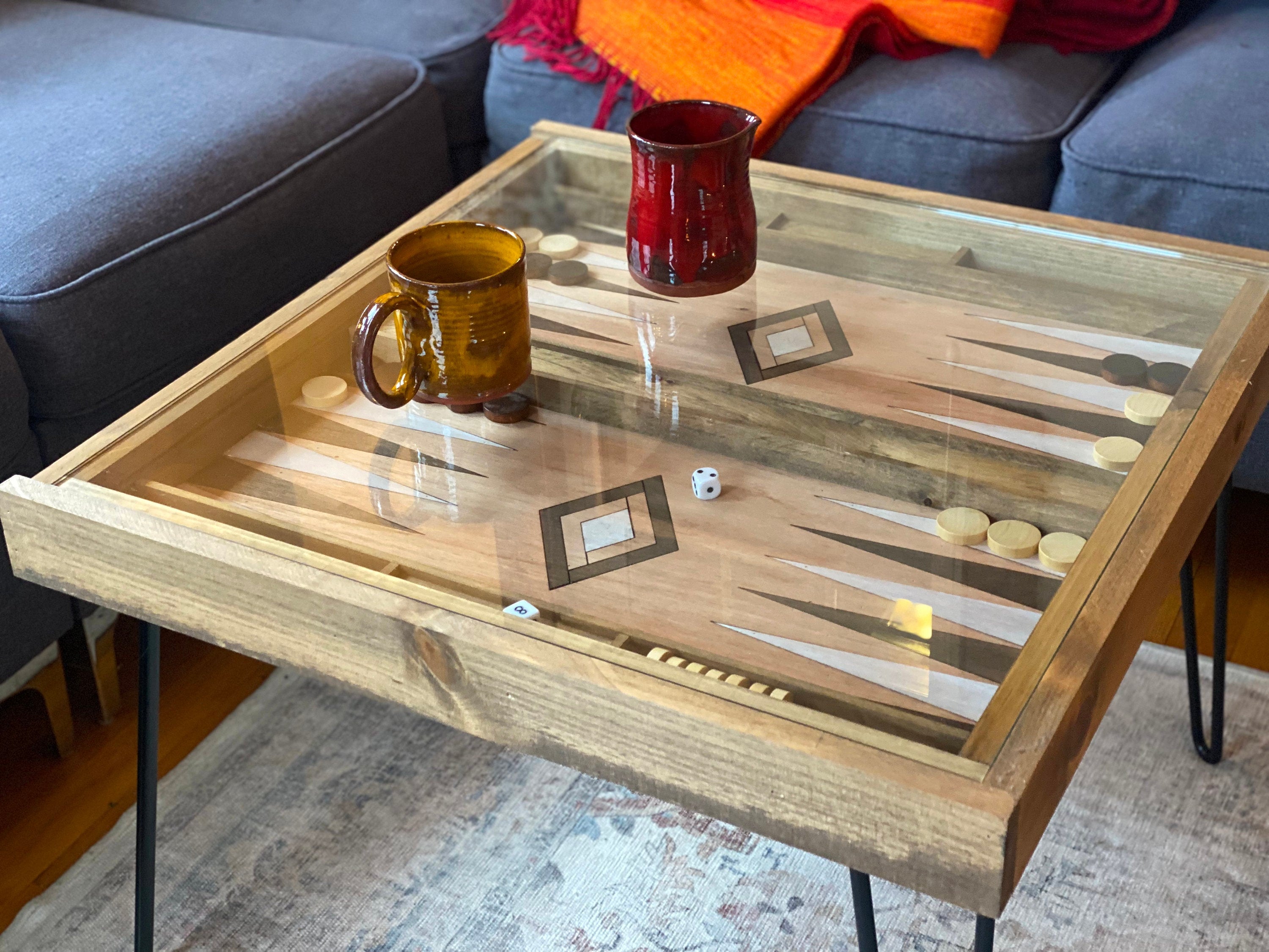 Reclaimed wood and glass deals coffee table