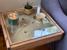 Rustic Display Table with removable glass top - 100% Made in the USA